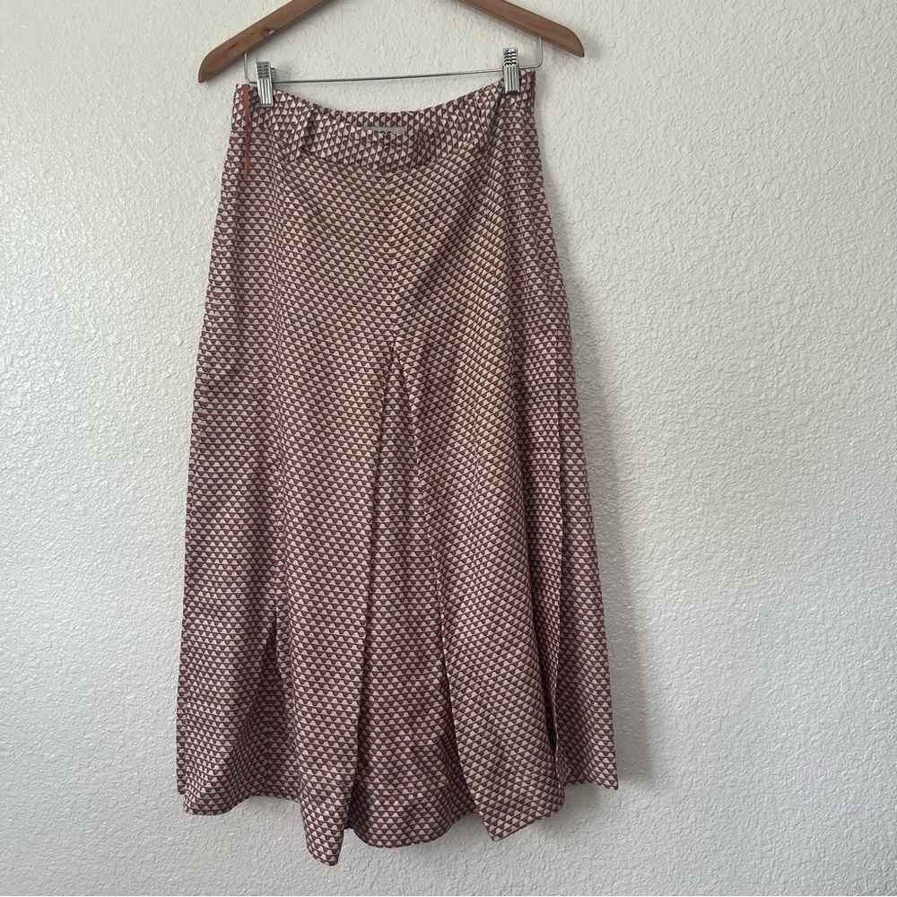 COS Brown Maxi A-Line Skirt Pleated Casual